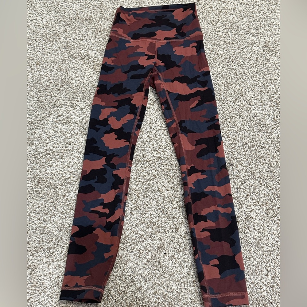 Pink Camo lululemon high rise leggings size 2